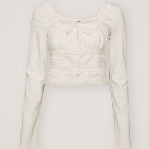 Free People Ivory Long Sleeve Blouse